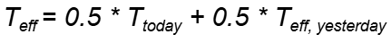 Effective temperature recursive formula